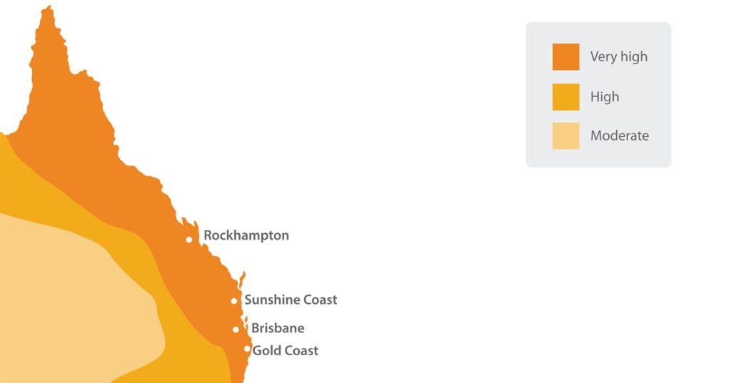 Termite control in Queensland - Termite hazard map